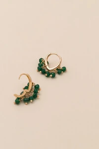 Brinco Biarritz Argola Cachinho Jade Banho Ouro 18k