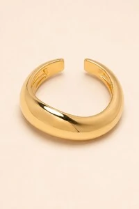 Anel Onda Banho Ouro 18K