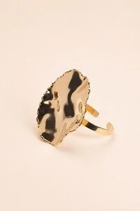 Pulseira Bracelete Dourado Placa Orgânica