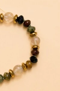 Pulseira Mix Pedras Banho Ouro 18K