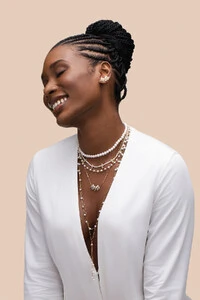 Colar Choker Siena Pérola Natural Banho Ouro 18k