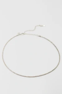 Colar Prateada Choker Pipoca