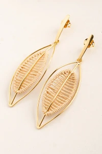 Brinco Folha Nude Dourado