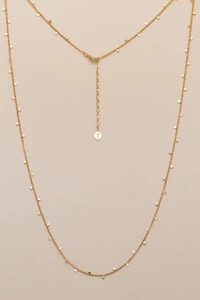 Colar Longo Dourado Vitta Mini Plaquinhas