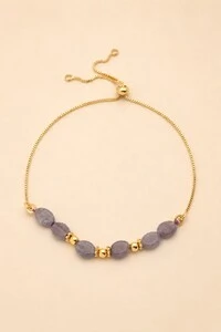 Pulseira Luna Jade Lilás Banho Ouro 18K