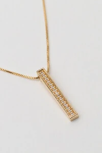 Colar Palito Zircônia Banho Ouro 18k