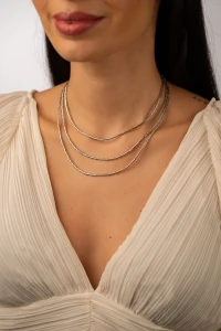 Colar/Pulseira Prateada Canutilhos