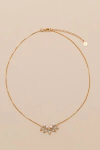 Colar Siena Pérola Gotas Aqua Banho Ouro 18K