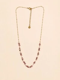 Colar Liana Rodocrosita Banho Ouro 18K