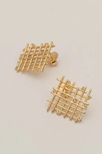 Brinco Tela Zircônia Banho Ouro 18K