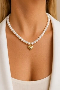 Colar Anne Pérola Shell Banho Ouro 18K