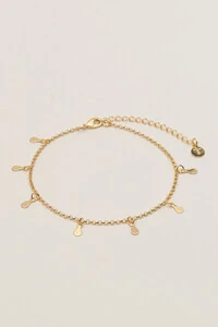 Tornozeleira Gotinhas Banho Ouro 18K