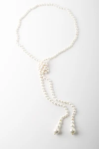 Colar Gravata Camille Pérola Shell Banho Ouro 18k
