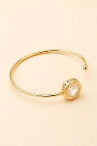 Pulseira Dourada Vesúvio Zircônia Cristal