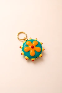 Pingente Flor Color Banho Ouro 18K