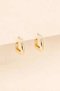 Brinco Argola Geométrica Lisa Banho Ouro 18k