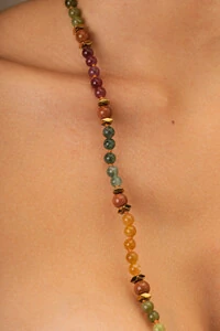 Colar Good Vibes Jade Color Goldstone