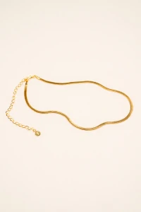 Colar Choker Fita Laminada Banho Ouro 18K
