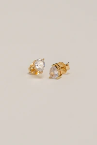 Brinco Gota Zircônia Banho Ouro 18k