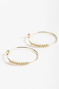 Brinco De Argola Detalhe Strass Dourado