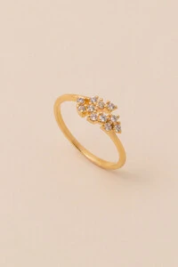 Anel Zircônia Banho Ouro 18K
