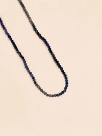 Colar Choker Degrade Sodalita Blue Banho Ouro 18K