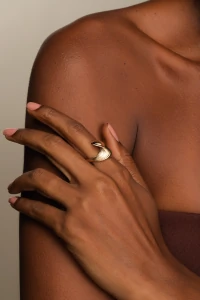 Anel Onda Banho Ouro 18K