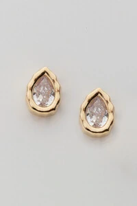 Brinco Dourado Gota Zircônia