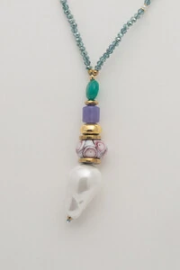 Colar Verano Cristal Blue Banho Ouro 18K