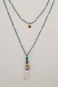 Colar Verano Cristal Blue Banho Ouro 18K