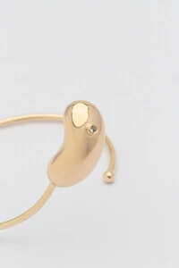 Pulseira Dourada Bean Ponto Zircônia