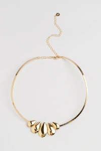Colar Choker Dourado Aro Gotas