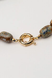 Colar Curto Agatha Mescla Bahia Banho Ouro 18K