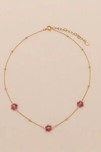 Colar Choker Fiore Primavera Banho Ouro 18K