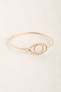 Pulseira Bracelete Olho Grego Zircônias Banho Ouro 18K