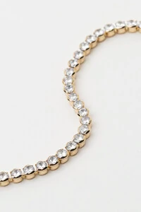 Colar Dourado Choker Riviera Zircônia Redonda