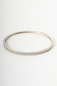 Pulseira Bracelete Prateado Zircônia