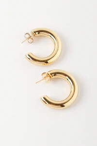 Brinco Argola Lisa Banho Ouro 18k