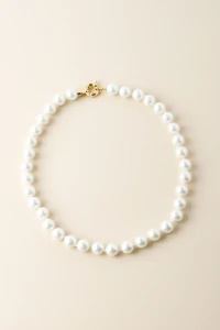 Colar Pérola Shell Curto Banho Ouro 18K
