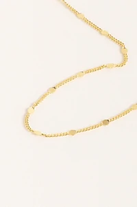 Colar Choker Plaquinhas Banho Ouro 18k