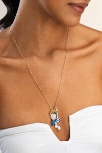 Colar Mix Pingentes Madre Banho Ouro 18K