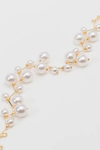 Pulseira Dourada Pérola Zig Zag