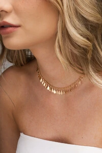 Colar Dourado Chocker Gotas