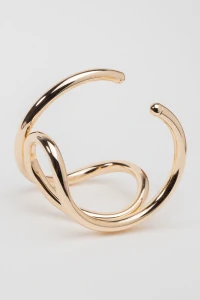 Pulseira Bracelete Curvas Dourada