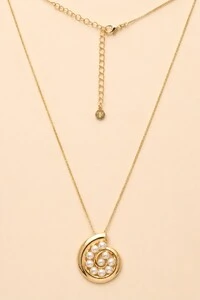Colar Dourado Concha Pérola