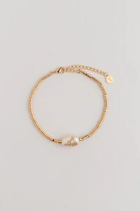 Pulseira Dourada Canutilhos Pérola