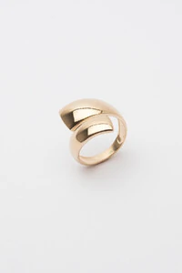 Anel Forma Metal Liso Banho Ouro 18K