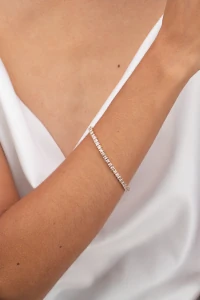 Pulseira Dourada Riviera Zircônia Quadrada