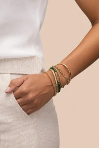Pulseira Dourada Gaia Jade Verde