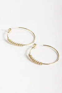 Brinco De Argola Detalhe Strass Dourado